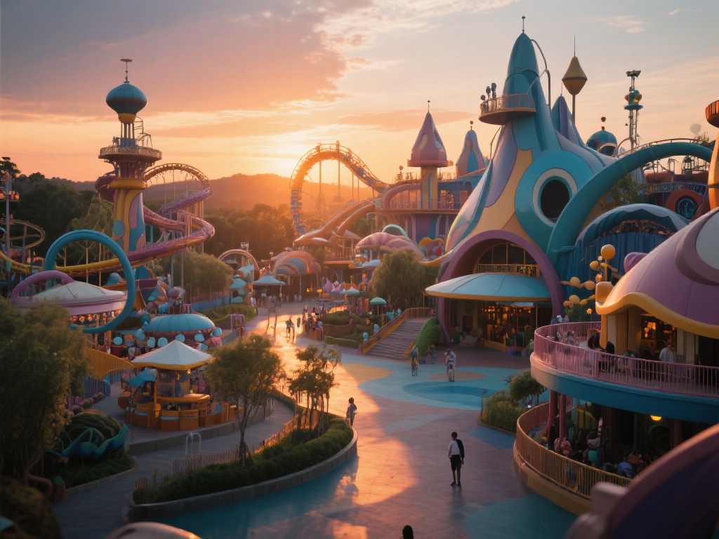 雷竞技乐园的整体设计充满创意，其建筑与娱乐设施融合